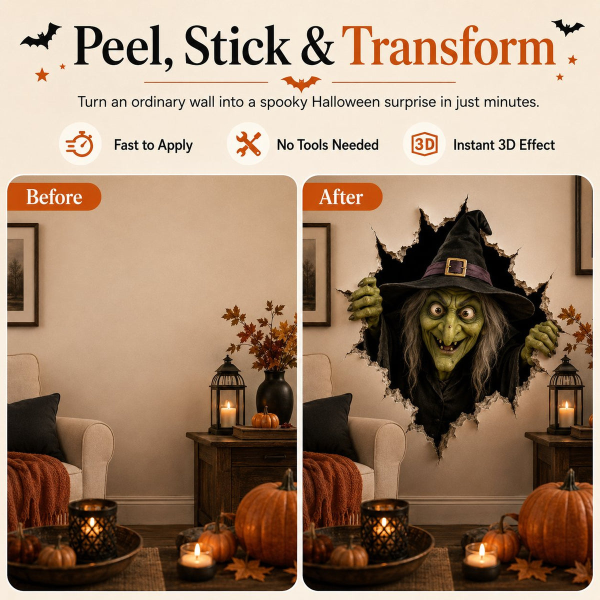 Halloween 3D Wall Decals