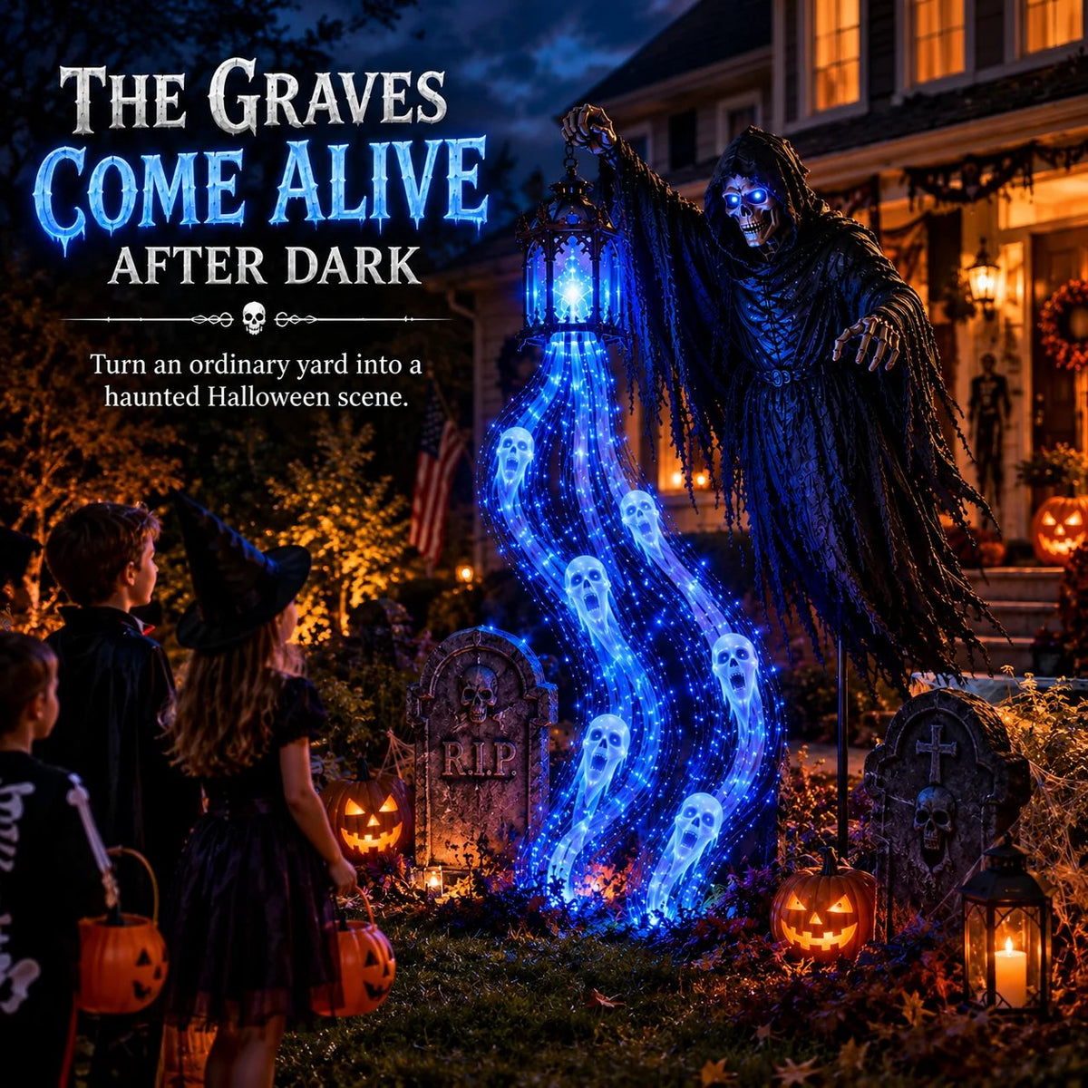 Animated Headless Horseman Garden Light
