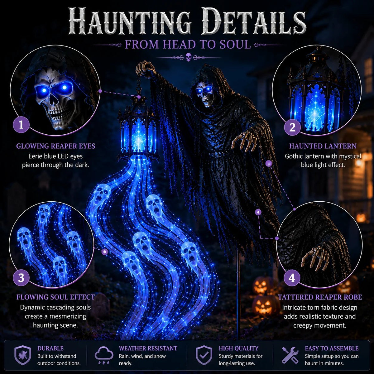 Animated Headless Horseman Garden Light