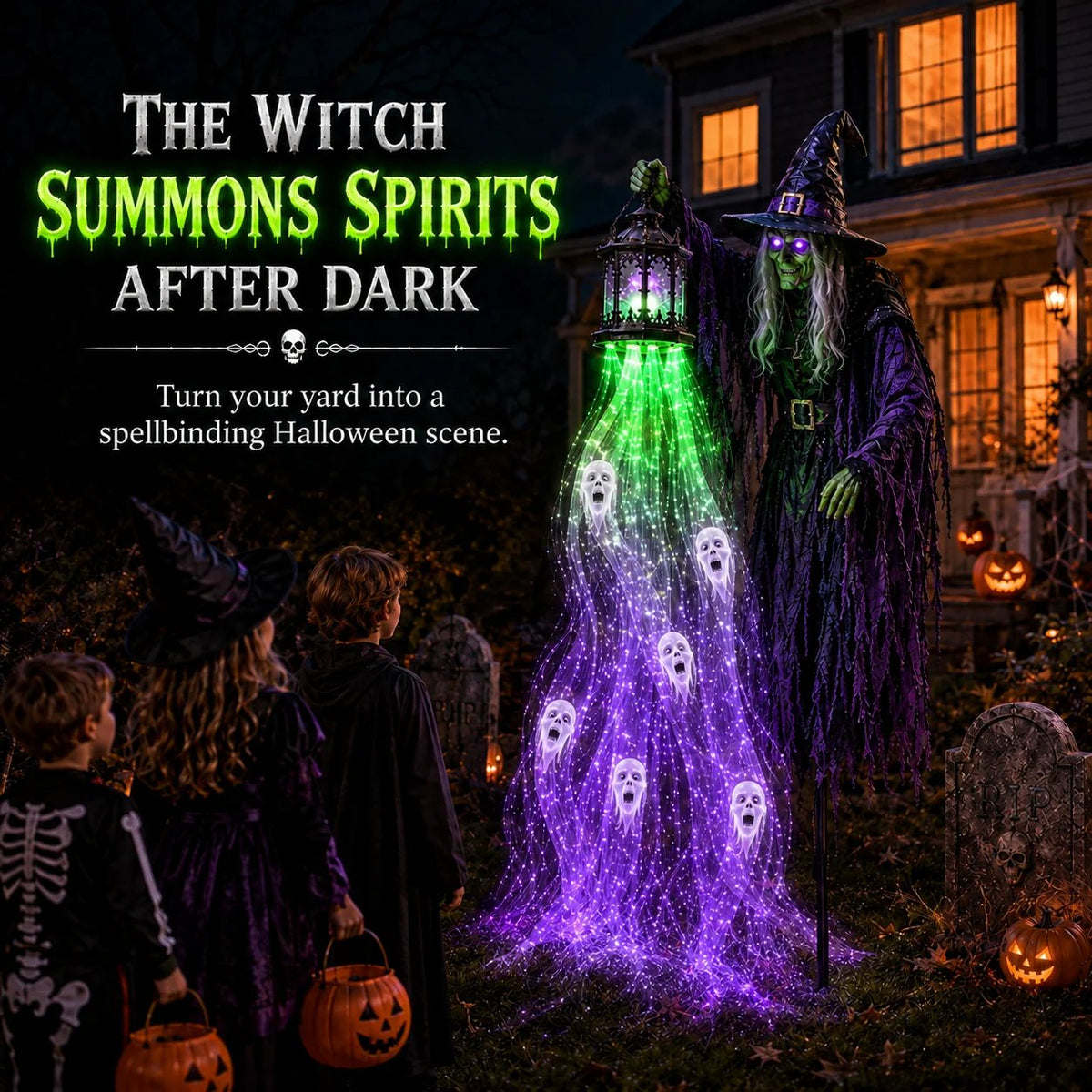 Animated Headless Horseman Garden Light