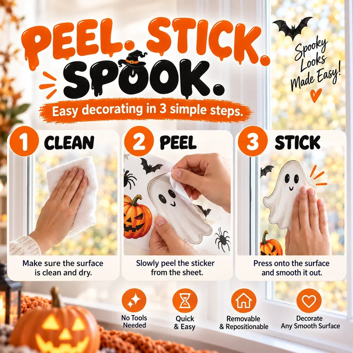 Realistic Spooky Wall & Window Stickers