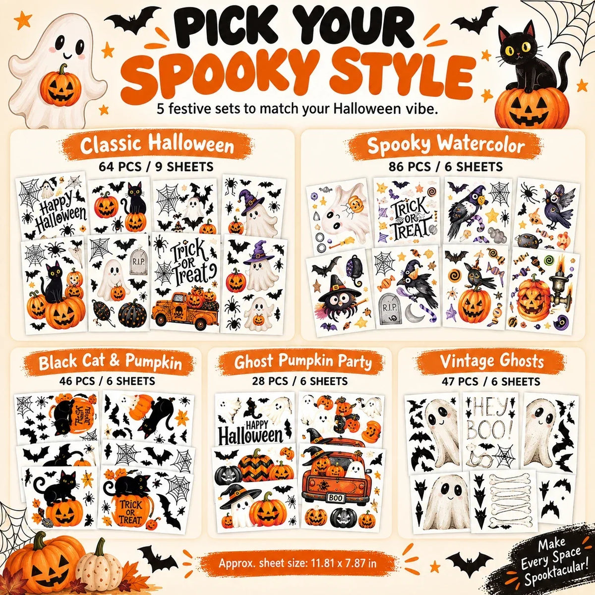 Realistic Spooky Wall & Window Stickers