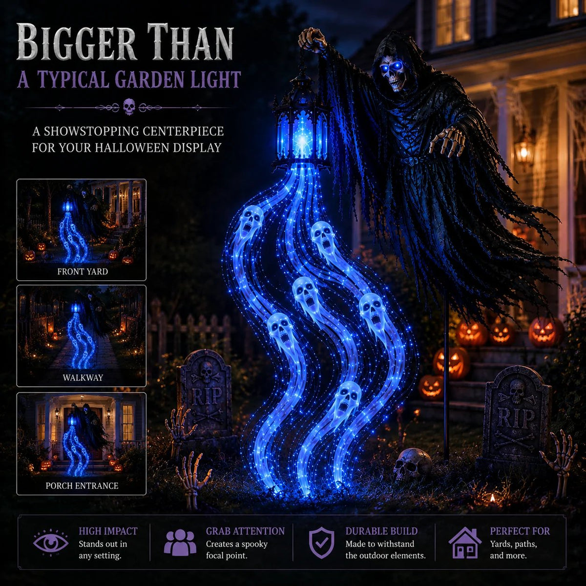 Animated Headless Horseman Garden Light