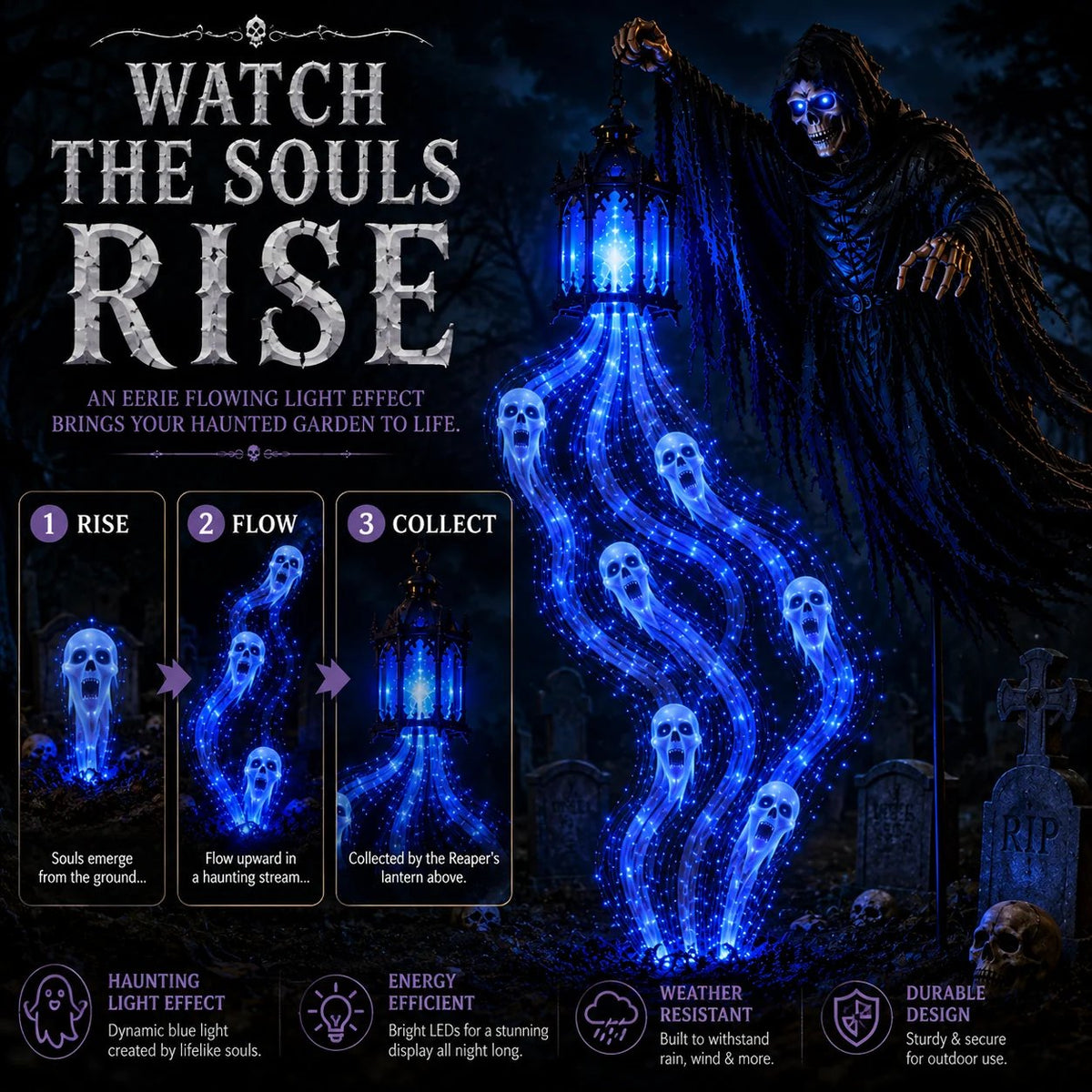 Animated Headless Horseman Garden Light